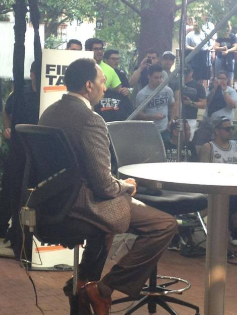 ESPN's First Take set in San Antonio on June 12th ESPN's First Take set in San Antonio on June 12th (Photo by Kyle Fuller)